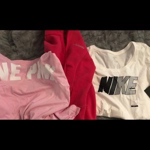 3 tops, Nike, Pink, Columbia  bundled together